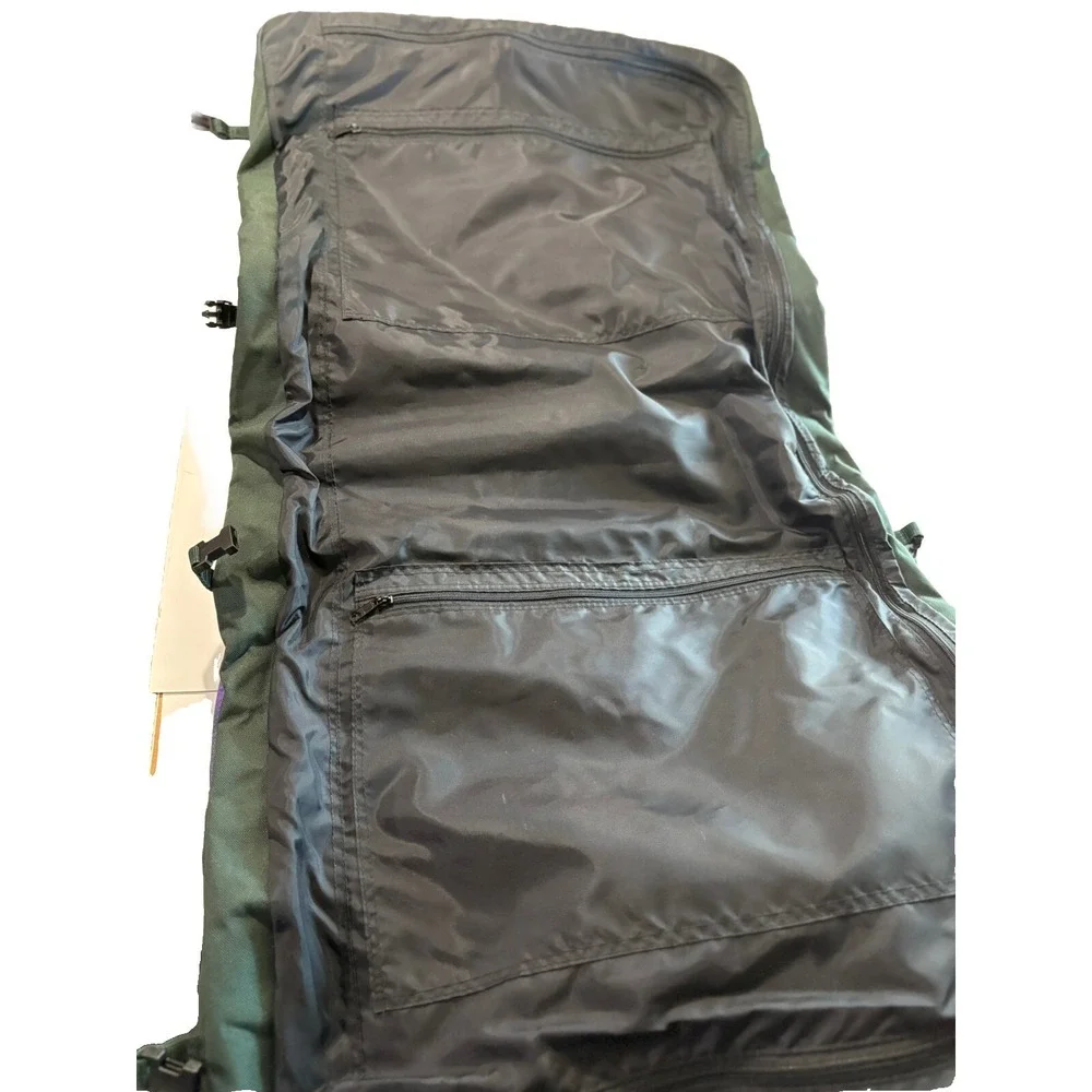 Vintage Garment bag Green CARMEL CLASSIC Hanging Folding Carry On Luggage